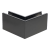 Kozza KE 100 – external corner U profile 90° for all-glass balustrades, dark grey RAL 7021 000-858 (2)