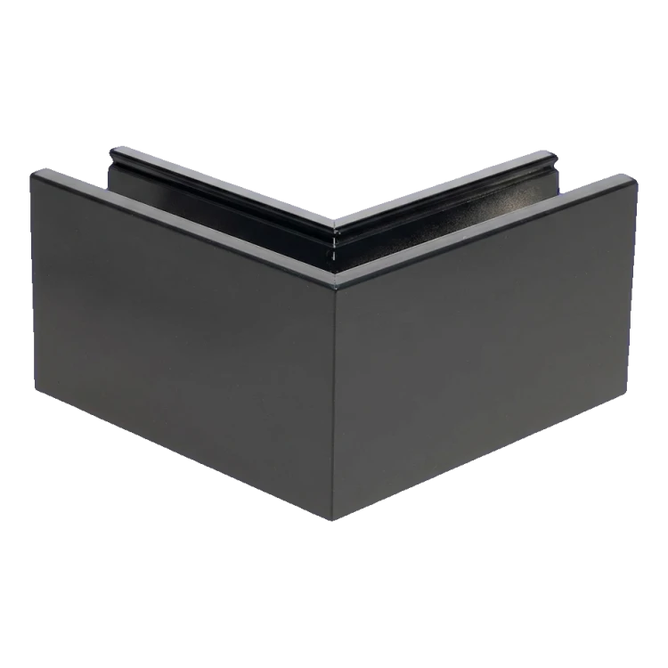 Kozza KE 100 – external corner U profile 90° for all-glass balustrades, dark grey RAL 7021 000-858 (2)