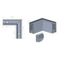 Kozza KE 100 – external corner U profile 90° for all-glass balustrades, dark grey RAL 7021 000-858 (4)