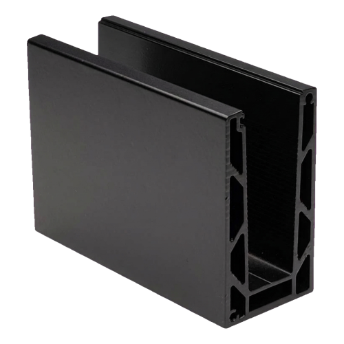 Kozza KE 100 – U-profile for all-glass balustrades 5000 mm black, top mounting 000-861 (1)