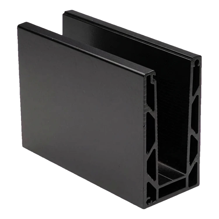 Kozza KE 100 – U-profile for all-glass balustrades 5000 mm black, top mounting 000-861 (1)