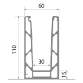 Kozza KE 100 – U-profile for all-glass balustrades 5000 mm black, top mounting 000-861 (5)