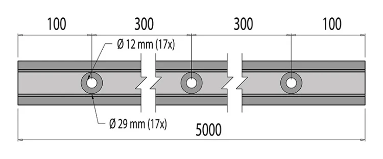 Kozza KE 100 – U-profile for all-glass balustrades 5000 mm dark grey 000-862 (4)