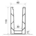 Kozza KE 100 – U-profile for all-glass balustrades 5000 mm dark grey 000-862 (5)