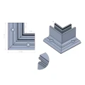 Kozza KE 105 – internal corner L profile 90° for all-glass balustrades, aluminium, matt anodised 000-865 (2)