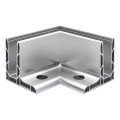 Kozza KE 105 – L-shaped corner profile 90° for all-glass balustrades, external, longitudinal mounting from above 000-866 (1)