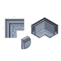 Kozza KE 105 – L-shaped corner profile 90° for all-glass balustrades, external, longitudinal mounting from above 000-866 (2)