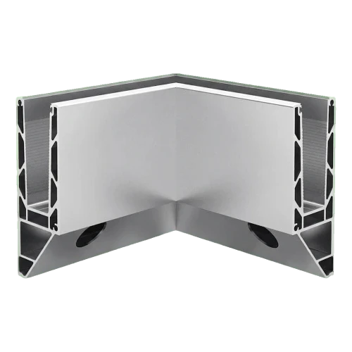 Kozza KE 120 – U-profile internal 90° corner for all-glass balustrades, side mounting 000-873 (1)