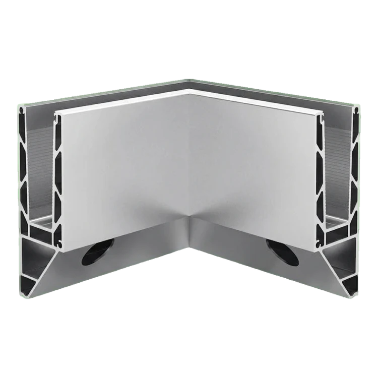 Kozza KE 120 – U-profile internal 90° corner for all-glass balustrades, side mounting 000-873 (1)