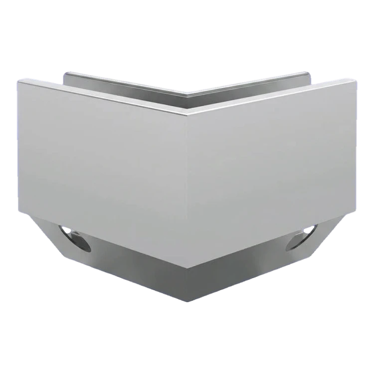 Kozza KE 120 – U profile corner 90° for all-glass balustrades, external, side mounting 000-874 (1)