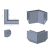 Kozza KE 120 – U profile corner 90° for all-glass balustrades, external, side mounting 000-874 (2)