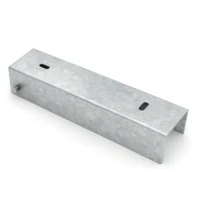C-channel connector bracket for fence base 200x50 galvanised