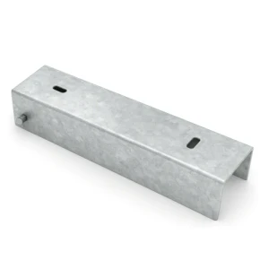 C-channel connector bracket for fence base 200x50 galvanised