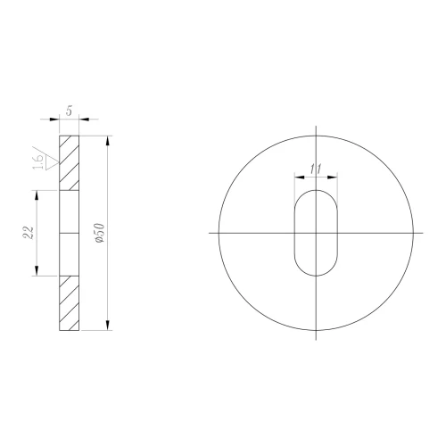 PSG spacer for point fixing brackets ø 50 mm / 5 mm – slotted hole, AISI 304 satin 000-896 (2)
