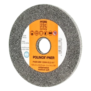 PFERD POLINOX-PNER compact grinding wheel 125 × 6 mm for angle grinder – medium soft A F