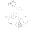 PSG through-type balustrade bracket for rod Ø 14 mm – tube 42.4 mm AISI 304 satin 000-905 (2)