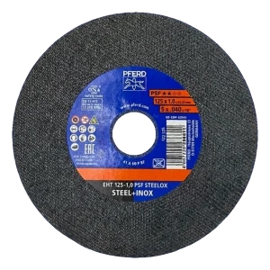 PFERD EHT 125-1.0 PSF STEELOX – cutting disc for steel and INOX 125 × 1.0 mm - pack of 25 pieces