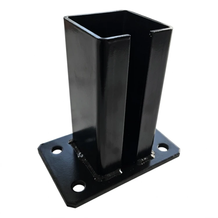Fence post base 80x80 mm 8 mm black 000-786 (2)