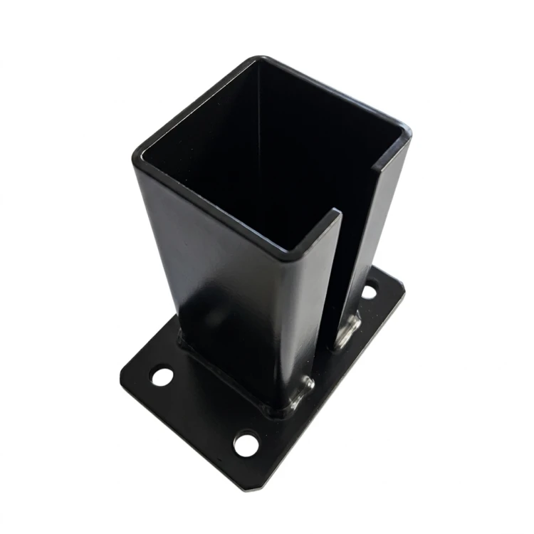 Fence post base 80x80 mm 8 mm black 000-786 (4)