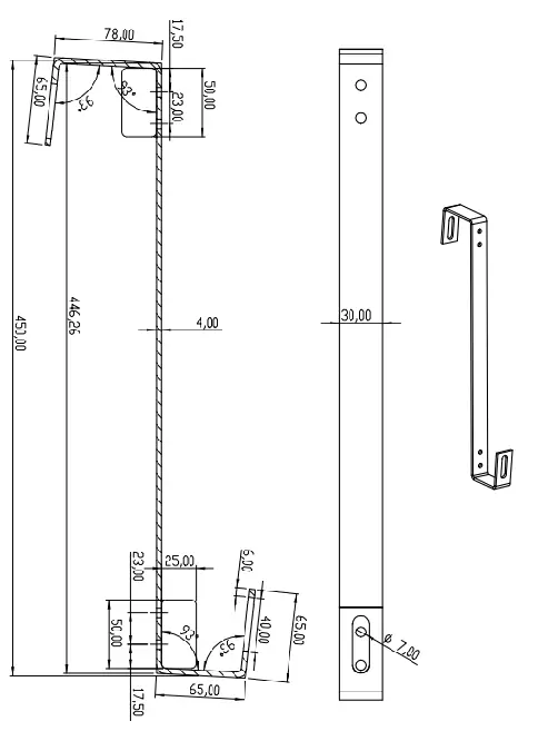 Roof hook S450 for pitched roofs PV-08-01 (2)