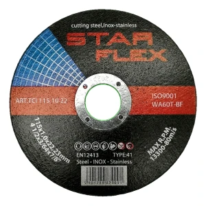 Starflex cutting disc for steel and stainless steel 115×1.0 mm WA60T-BF type 41
