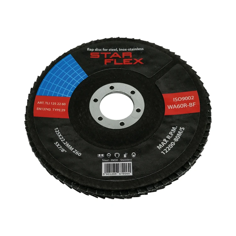 Star Flex – bent flap disc T29 125 mm zirconia grit 60 INOX 000-963 (1)