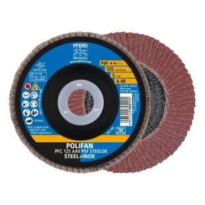 PFERD POLIFAN PFC 125 A40 PSF STEELOX – flap disc for steel and INOX