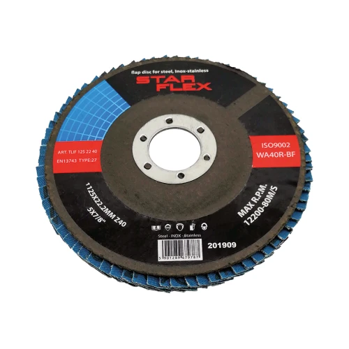 Star Flex – flat flap disc T27 125 mm zirconia grain 40 INOX 000-968 (1)