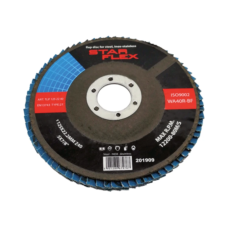 Star Flex – flat flap disc T27 125 mm zirconia grain 40 INOX 000-968 (1)