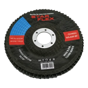 Star Flex – zirconia flap disc T29 125 mm grit 40 for stainless steel