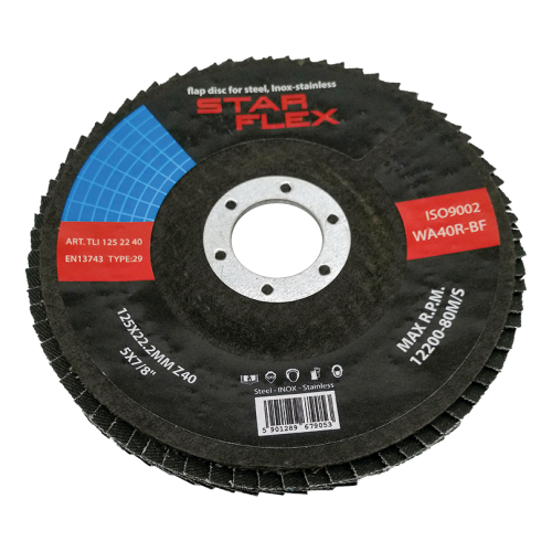 Star Flex – zirconia flap disc T29 125 mm grit 40 for stainless steel 000-975 (1)