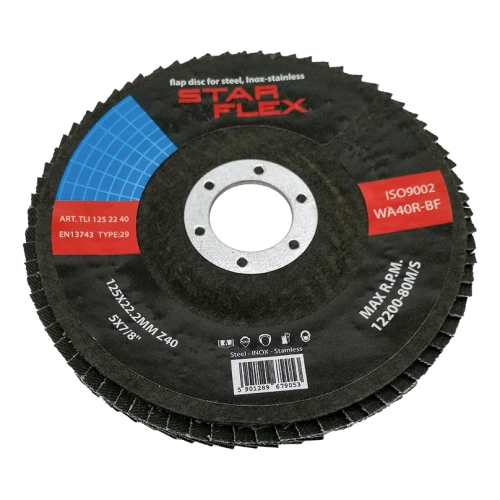 Star Flex – zirconia flap disc T29 125 mm grit 40 for stainless steel 000-975 (1)