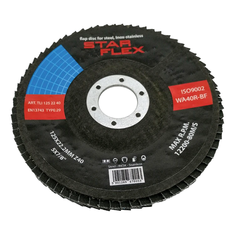 Star Flex – zirconia flap disc T29 125 mm grit 40 for stainless steel 000-975 (1)
