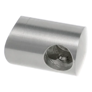 PSG left end bracket for railing rod ø 16 mm on tube 42.4 mm – stainless steel satin