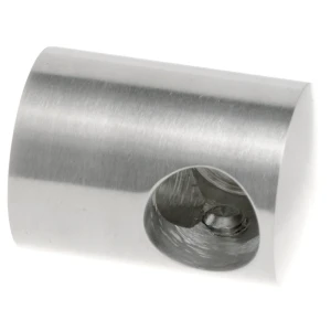 PSG left end bracket for handrail rod ø 16 mm – AISI 304 satin, surface mounting