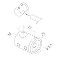 PSG left end bracket for handrail rod ø 16 mm – AISI 304 satin, surface mounting 000-983 (2)