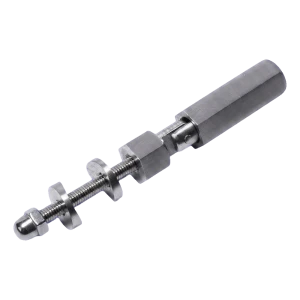 PSG articulated bracket for 6mm cable – mounting to 42.4mm tube or surface, AISI 304 satin
