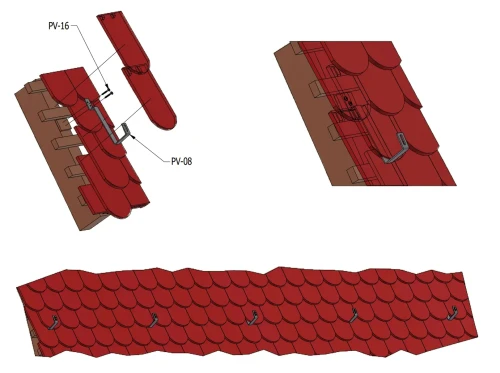Roof hook 291mm for pitched roofs - stainless steel (beavertail tile) PV-08-19 (2)