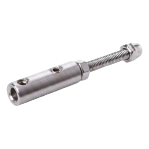 Cable clamp fi 4–6 mm for balustrade – surface mounting, stainless steel AISI 304, satin