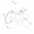 Wall-mounted handrail bracket for balustrade ø 42.4 mm – stainless steel AISI 304 satin 001-014 (2)