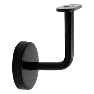 Black AISI 304 flat handrail wall mounting bracket with cover plate fi 70 mm