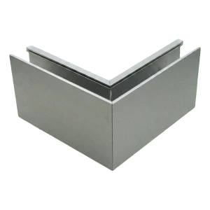PSG U-profile External Corner for All-Glass Balustrades 200×120×45 mm – Satin Aluminium