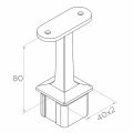 PSG flat handrail support bonded to 40×40 mm post – AISI 304 stainless steel satin 001-051 (2)