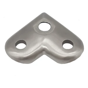 Postal – corner mounting plate for 42.4mm handrail AISI 304 satin 43×43×4mm