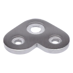 Postal – corner mounting plate for flat handrail 43×43×4 mm AISI 304 satin