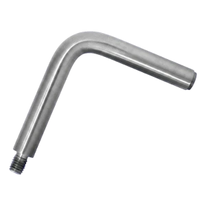 Handrail support rod 90° fi 12 mm 75×75 mm – stainless steel AISI 304 satin