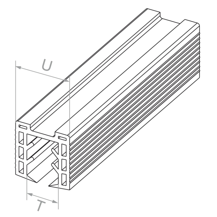 PSG Seal for glass clamp profile 20–21.5 mm – profile 24×24 mm, L=2500 mm 001-077 (2)