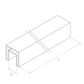 PSG Glass-Mounted Handrail 40x40 mm AISI 304 Satin – 2500 mm 001-082 (2)