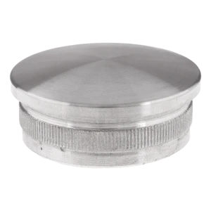 Convex push-in cap for balustrade tube 42.4×2 mm – AISI 304 stainless steel satin