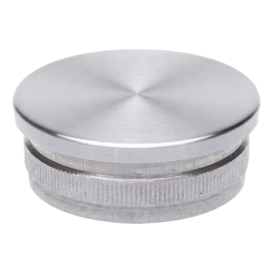 Convex push-in end cap for 42.4 mm balustrade tube – AISI 304 stainless steel satin